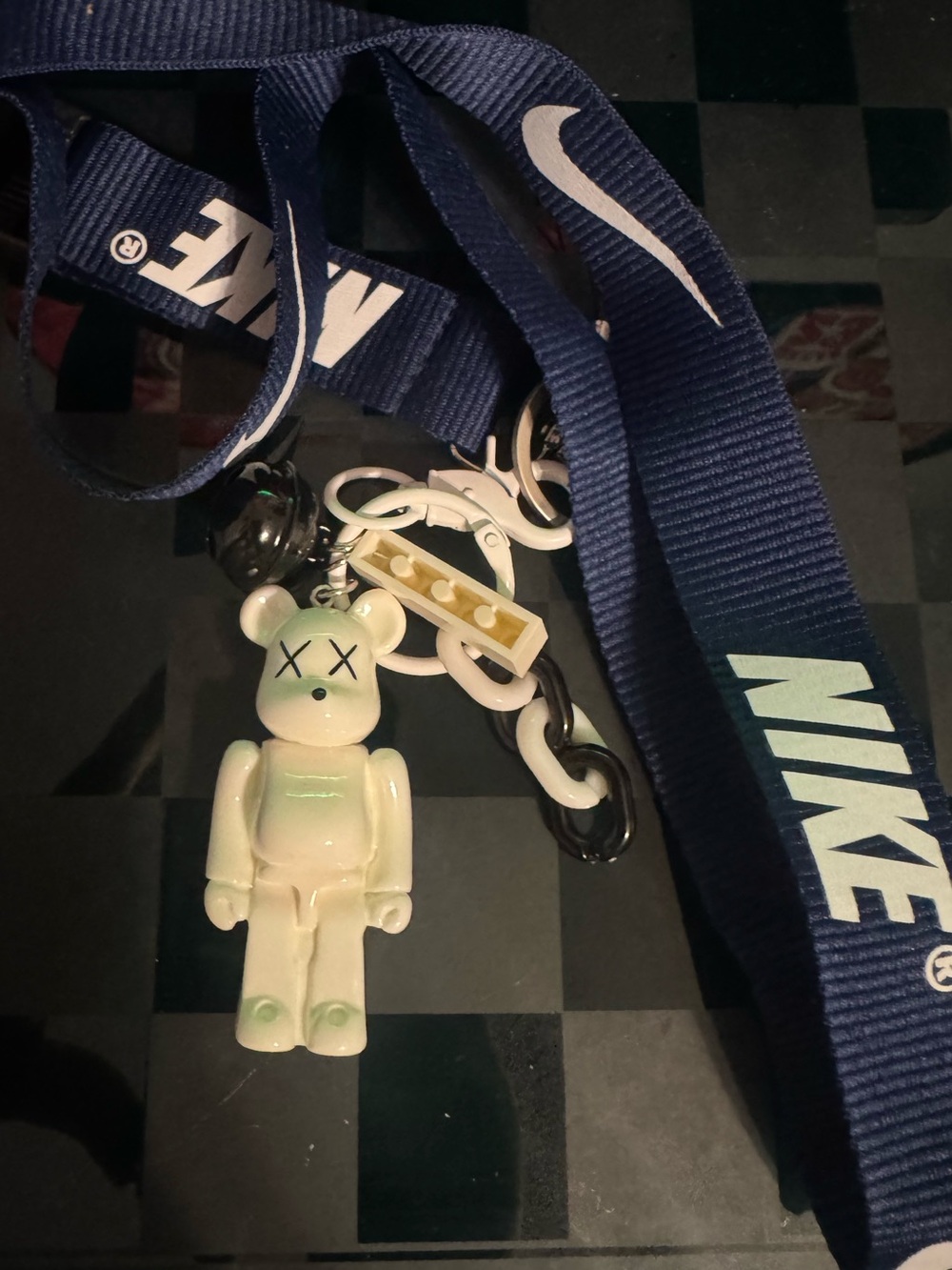 Nike Navy Lanyard with Sup Bear Keychain